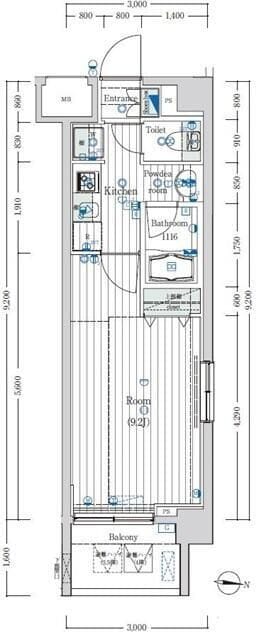レガスタ錦糸町 404 間取り図