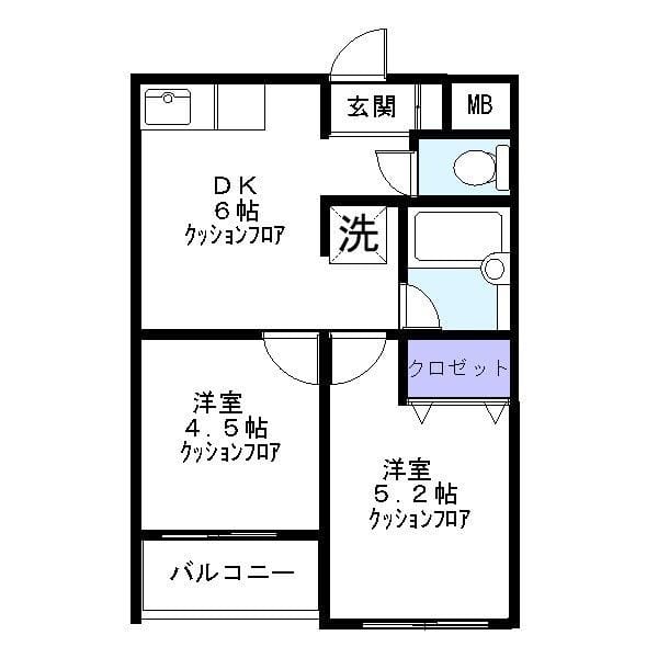 ヴィラハシモト 0202 間取り図
