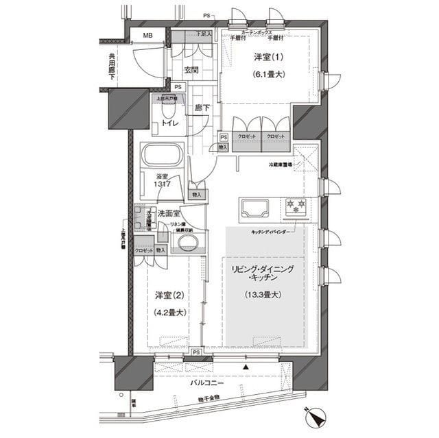 ルジェンテ武蔵小山 0803 間取り図