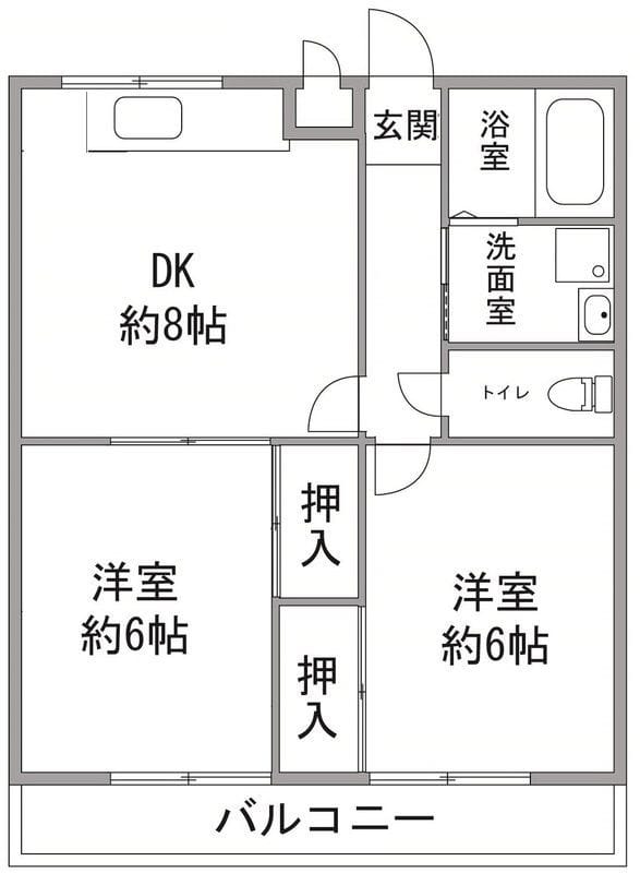 プラザ西調布 105 間取り図