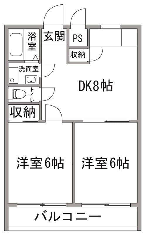 プラザ西調布 203 間取り図