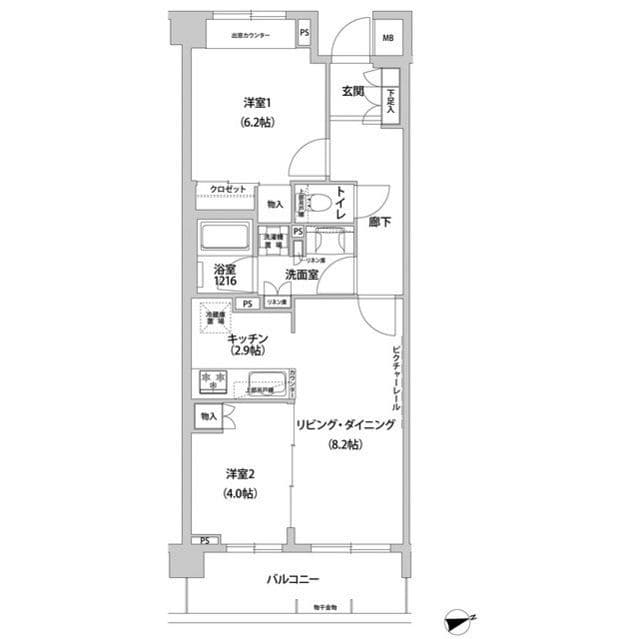 コンフォリア目黒青葉台 206 間取り図