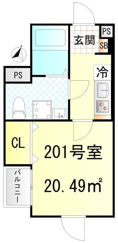 CFジオーレ北綾瀬テラス 201 間取り図