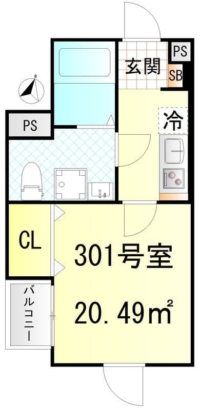 CFジオーレ北綾瀬テラス 301 間取り図