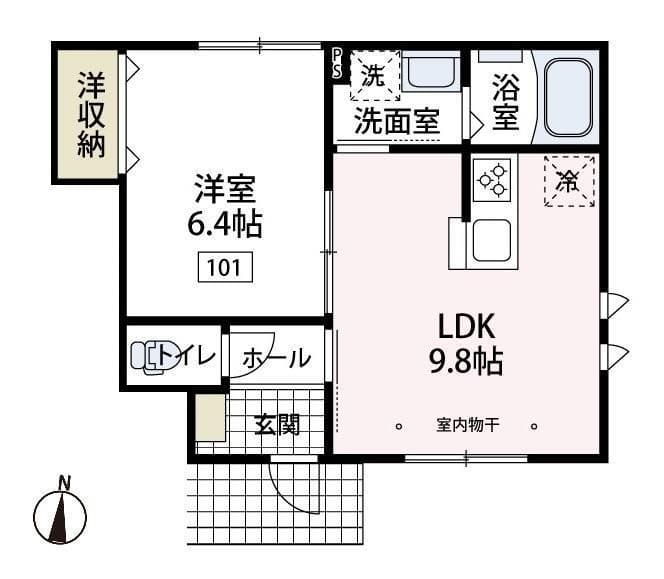 ラベイユⅠ 101 間取り図