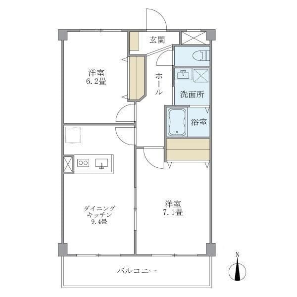 フジ・プライムコート 305 間取り図