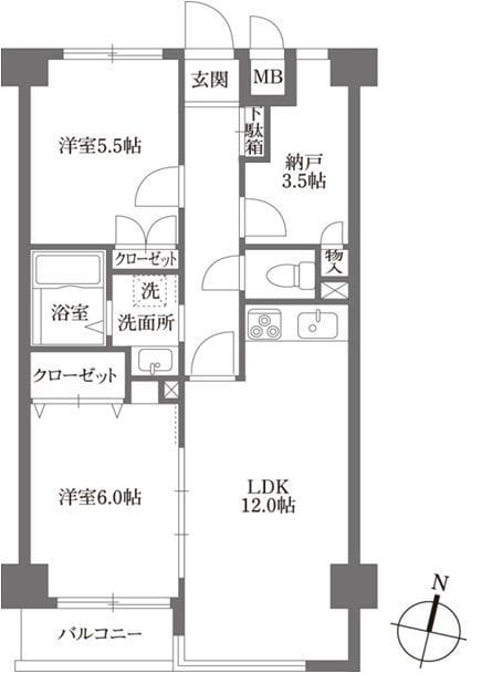 KDXレジデンス鶴見 0602 間取り図