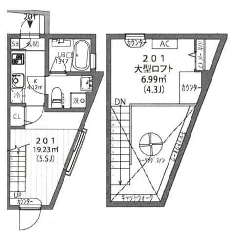 クラソ荻窪mew 201 間取り図