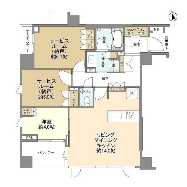 ピアース日吉 201 間取り図
