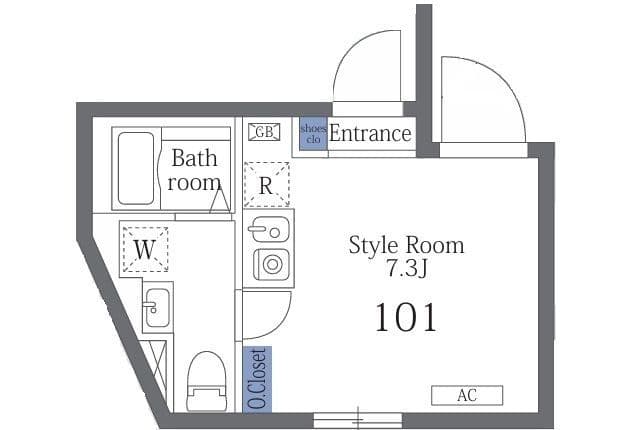 ラターシュ町屋 101 間取り図