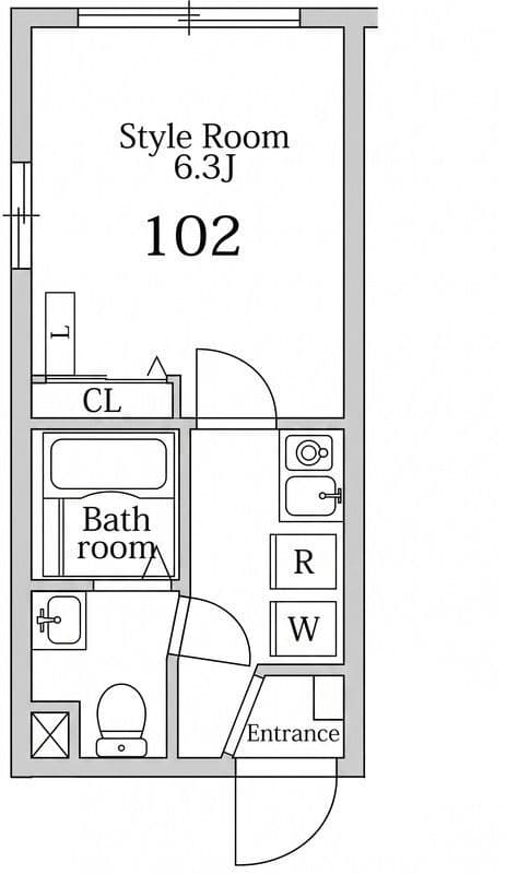 ラターシュ町屋 102 間取り図