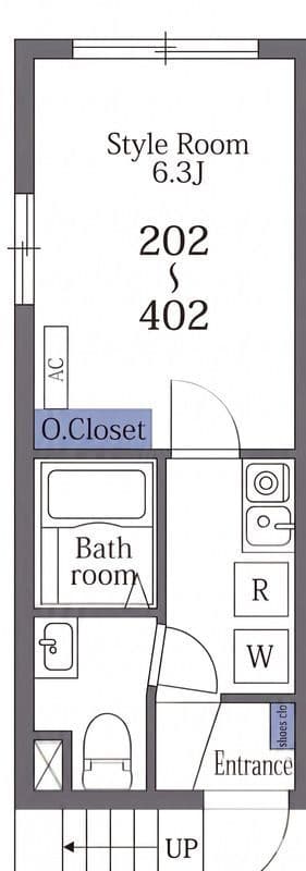 ラターシュ町屋 202 間取り図