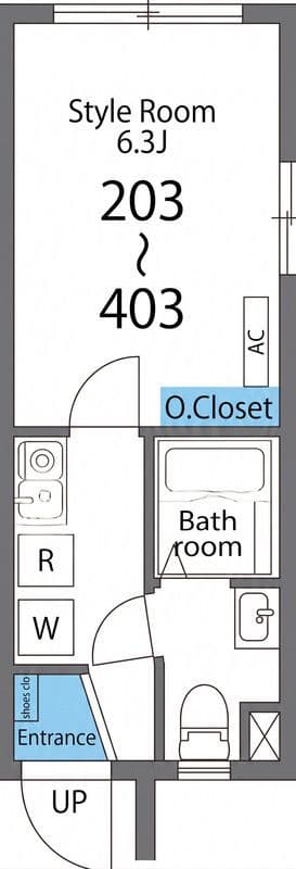 ラターシュ町屋 203 間取り図