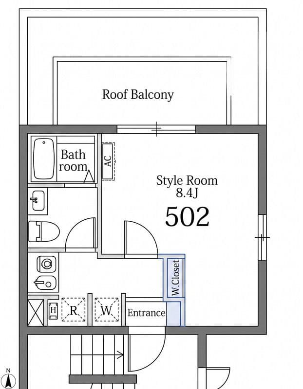 ラターシュ町屋 502 間取り図