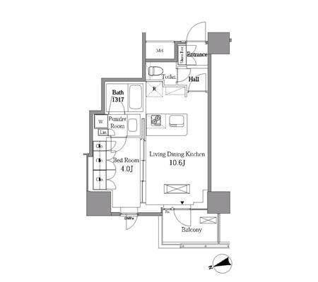 レジディアタワー目黒不動前 1213 間取り図