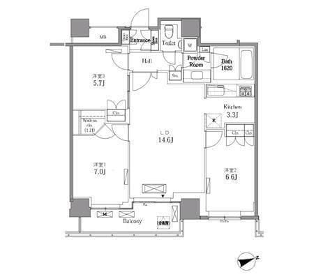 レジディアタワー目黒不動前 2305