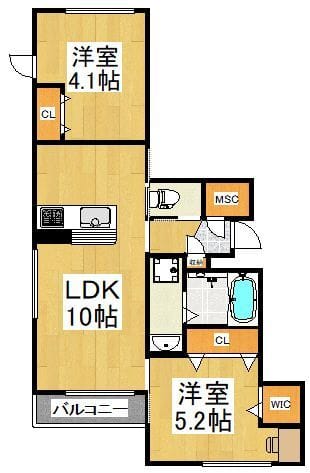 Mansion Calinours 202 間取り図