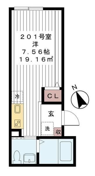 Colina大岡山 201 間取り図