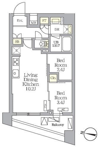 NOGATA RESIDENCE 201 間取り図