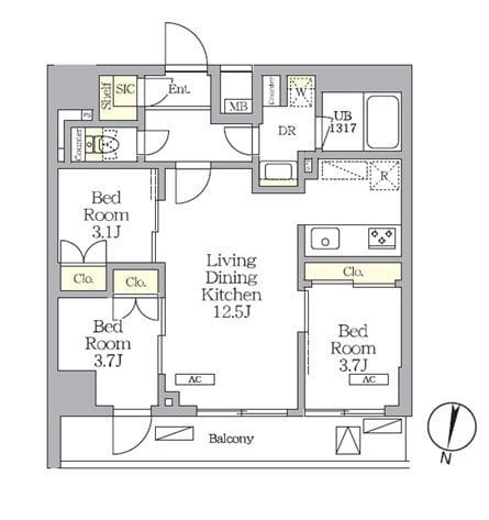 NOGATA RESIDENCE 207 間取り図