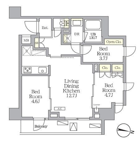 NOGATA RESIDENCE 209 間取り図