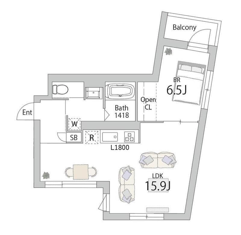 GranDuo下北沢14 101 間取り図
