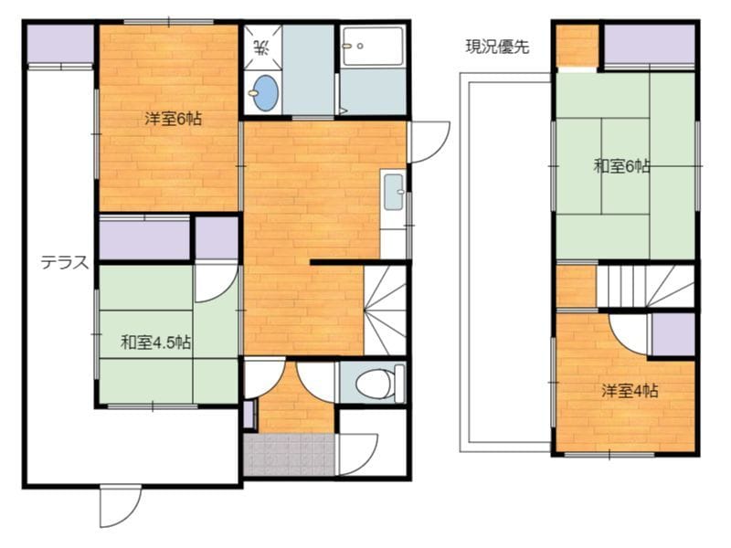 大和町貸家 1 間取り図