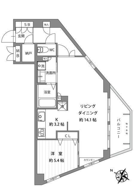 ルピナス阿佐ヶ谷 405 間取り図