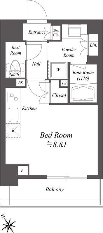 レジデンシャル目黒 1002 間取り図