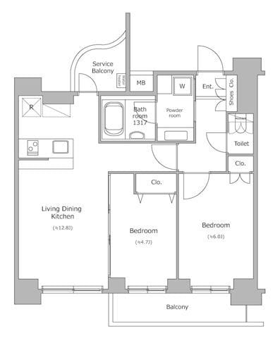 レジディア新宿イーストⅡ 0604 間取り図