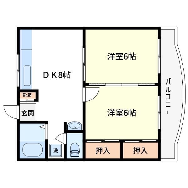 メゾン芳賀 206 間取り図