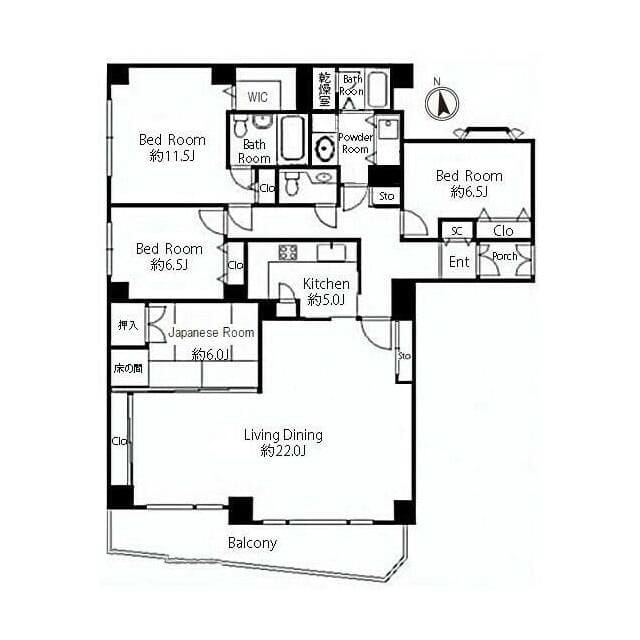 コスモリヴェール三軒茶屋 201 間取り図