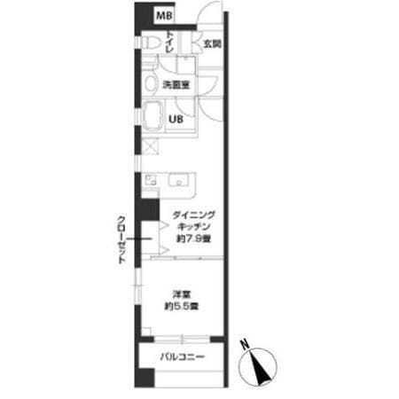 カスタリア新富町Ⅳ 502 間取り図