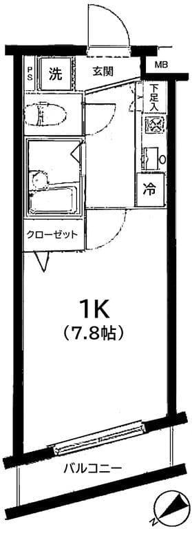 プレール高田馬場 206 間取り図