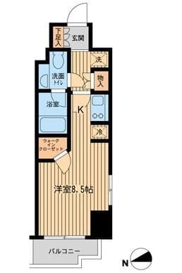 ファインアドレス新御徒町 0804 間取り図