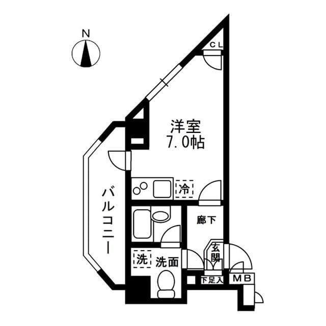 レジディア中落合A棟 501 間取り図