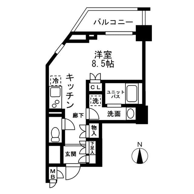 レジディア中落合A棟 602 間取り図