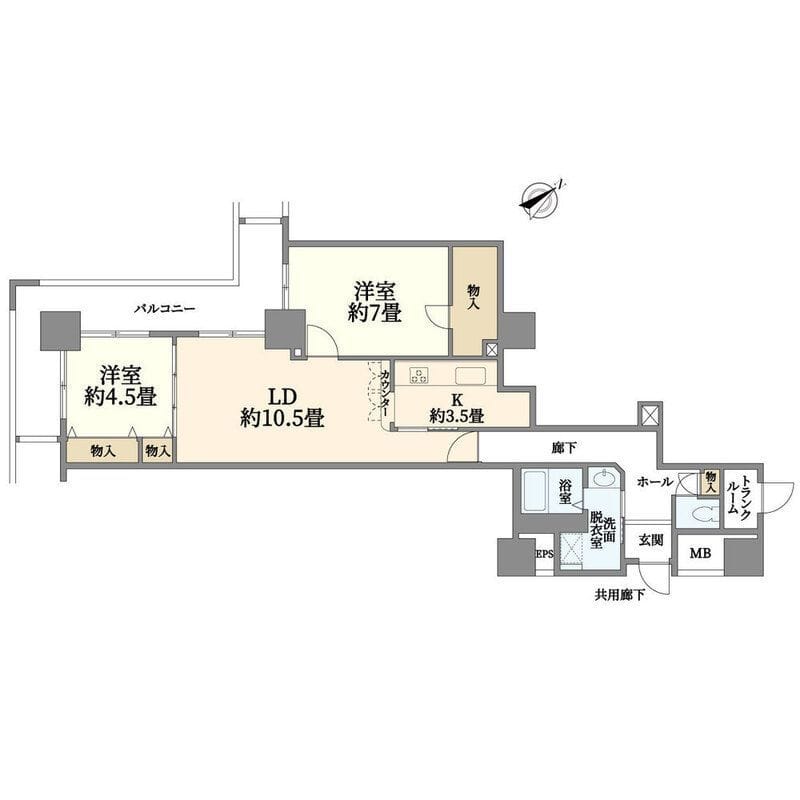 ヨコハマポートサイドロア壱番館 2409 間取り図