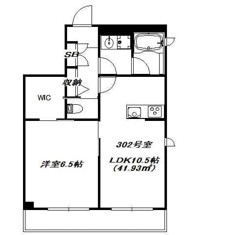 スカイパレス東中野C棟 302 間取り図