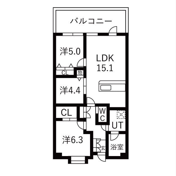 シティコート目黒1号棟 105 間取り図