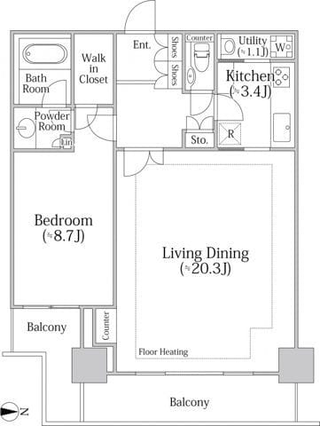 河田町ガーデン クラブフロア 3602