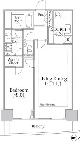河田町ガーデン クラブフロア 3804