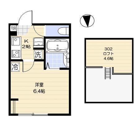 エクセラン立花 302 間取り図
