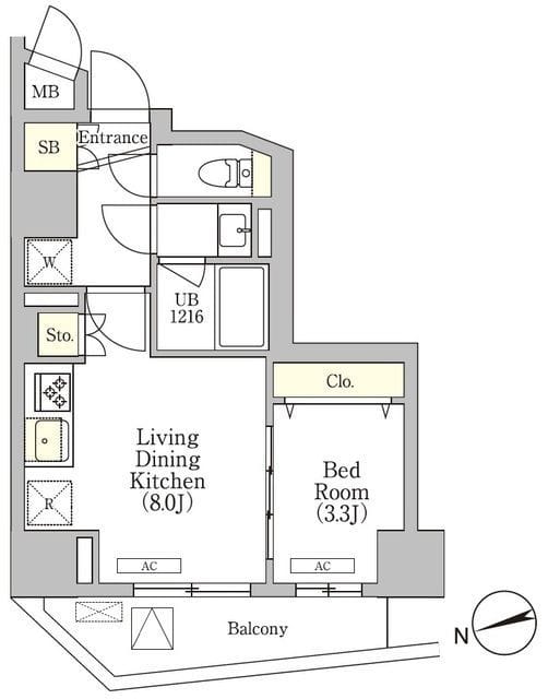 La Perla Takanawa 801 間取り図