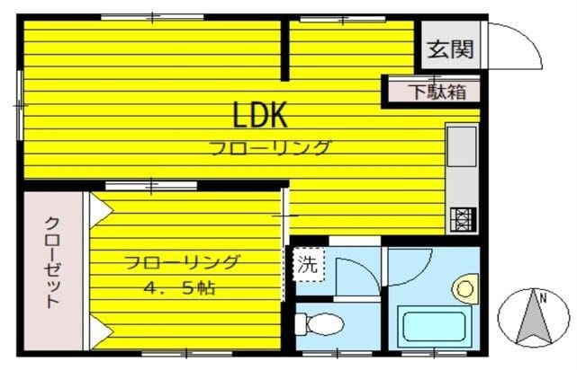 コーポラスカナメ 102 間取り図