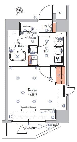 エストゥルースプラス押上 503 間取り図