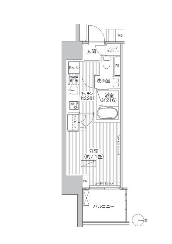 ヒューリックレジデンス新御茶ノ水 201 間取り図