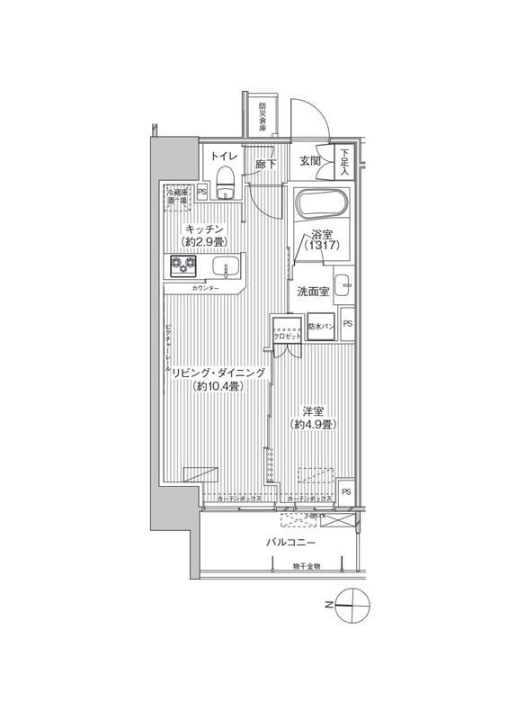 ヒューリックレジデンス新御茶ノ水 806 間取り図