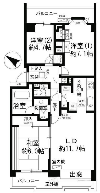 パーク・ハイム用賀南 303 間取り図