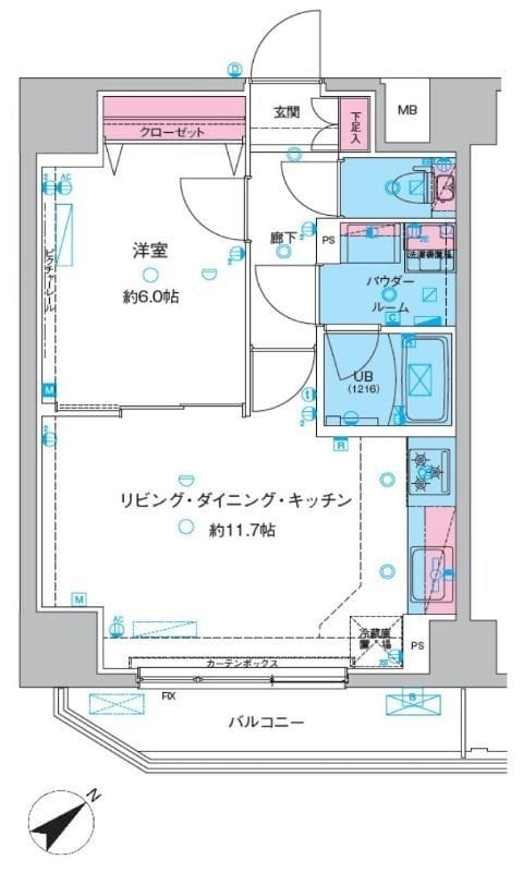 ジェノヴィア三ノ輪Ⅲスカイガーデン 501 間取り図